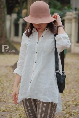 Áo sơ mi linen dáng dài năng động [MSP: 20210]